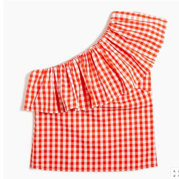 J. Crew Cotton Poplin Ruffle-Shoulder Top, NWT - Picture 4 of 5